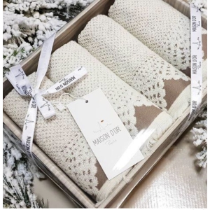 JACQUARD naturella virtuvinių rankšluosčių rinkinys
